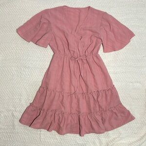 Modest & Cute Faux wrap a-line dress. Small.